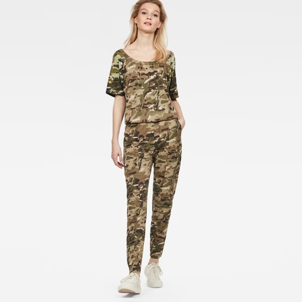 G-Star Raw Women's Camouflage Jumpsuit Cotton Neutral Colors Size XS